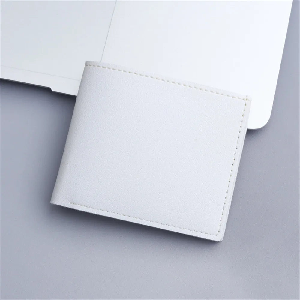 Short PU Leather Men Wallet Simple Solid Color Thin Male Credit Card Holder Small Money Purses Business Foldable Wallet New