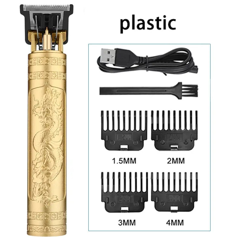 ماشین موی برقی Vintage T9 Hair Clipper Shaver حرفه ای مردانه اصلاح کننده باربر شارژی برای مردان Dragon Buddha