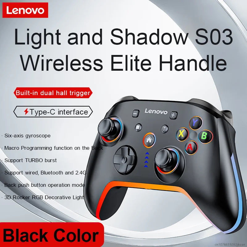 Lenovo S03 Wireless Bluetooth Gaming Controller for PC Windows,Android TV for Black Myth: Wukong GamePad, 3.5mm for Switch