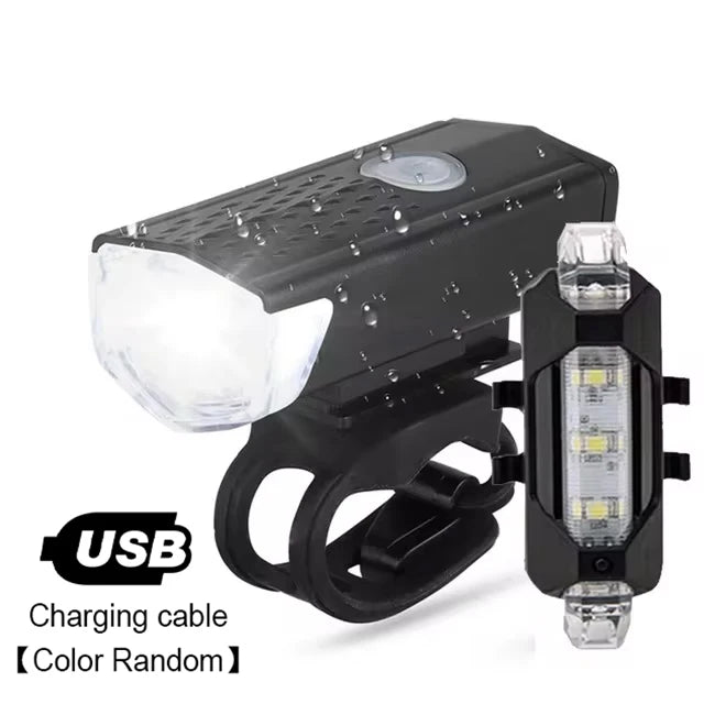 Bike Light Set Front Light with Taillight USB Rechargeable Bicycle Light Easy to Install Bike Headlight Bicycle Warning Lamp