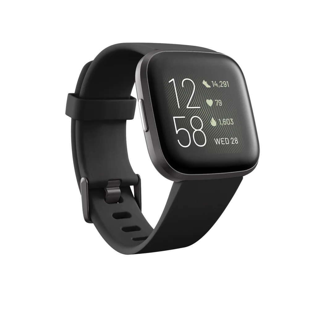 Fitbit Versa 2 Health and Fitness Smartwatch with Heart Rate, Music, Alexa Built-In, Sleep and Swim Tracking, Black/Carbon