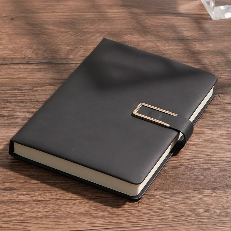 Vintage A5 leather notebook with personalized soft cover - perfect for business meetings and college life