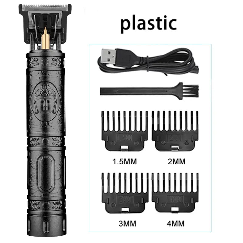 ماشین موی برقی Vintage T9 Hair Clipper Shaver حرفه ای مردانه اصلاح کننده باربر شارژی برای مردان Dragon Buddha