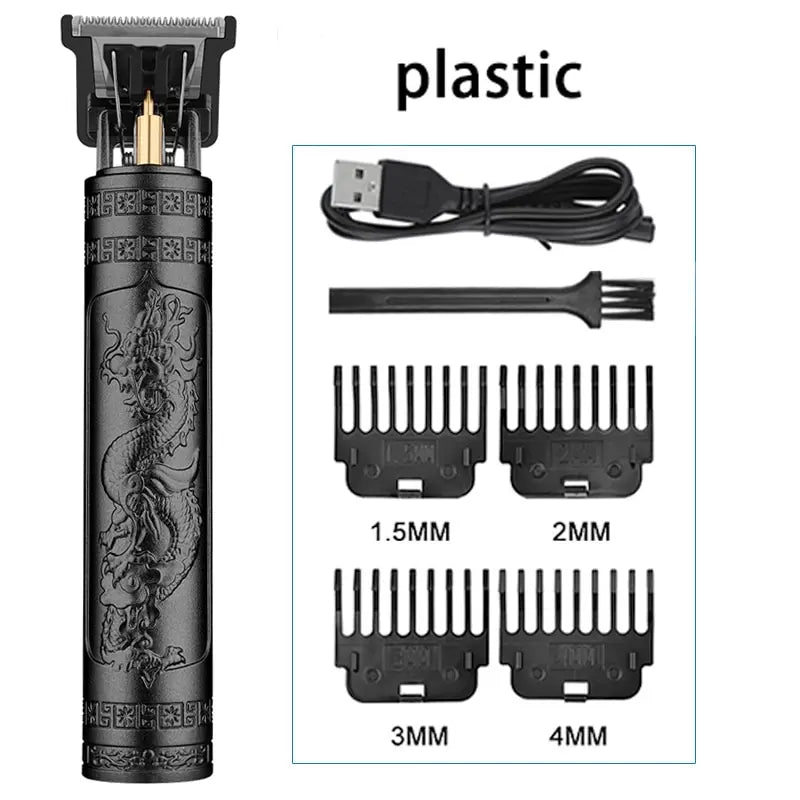 ماشین موی برقی Vintage T9 Hair Clipper Shaver حرفه ای مردانه اصلاح کننده باربر شارژی برای مردان Dragon Buddha