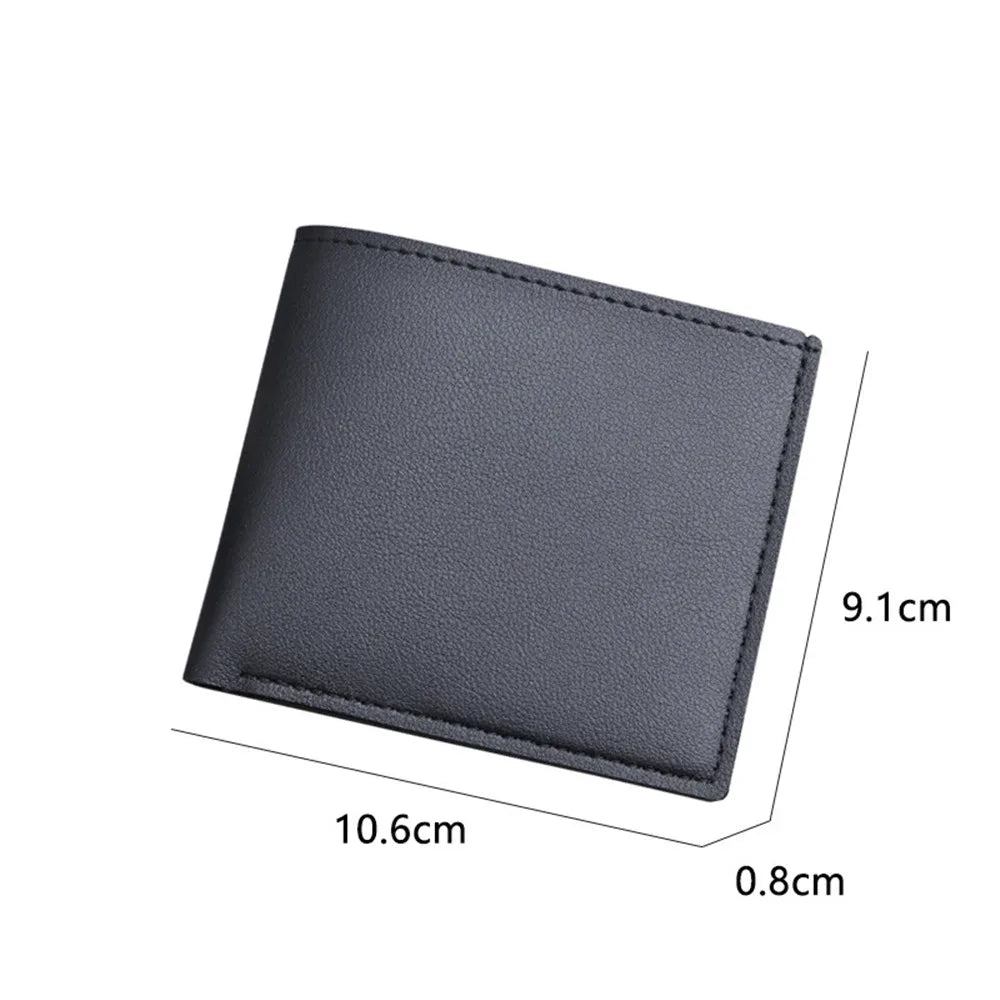 Short PU Leather Men Wallet Simple Solid Color Thin Male Credit Card Holder Small Money Purses Business Foldable Wallet New