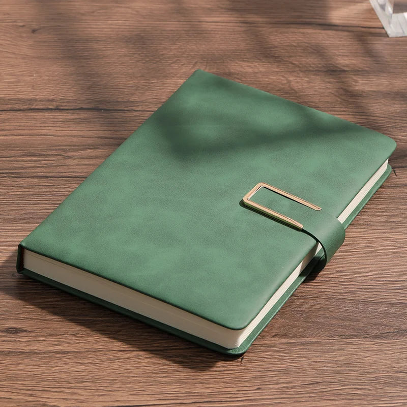 Vintage A5 leather notebook with personalized soft cover - perfect for business meetings and college life